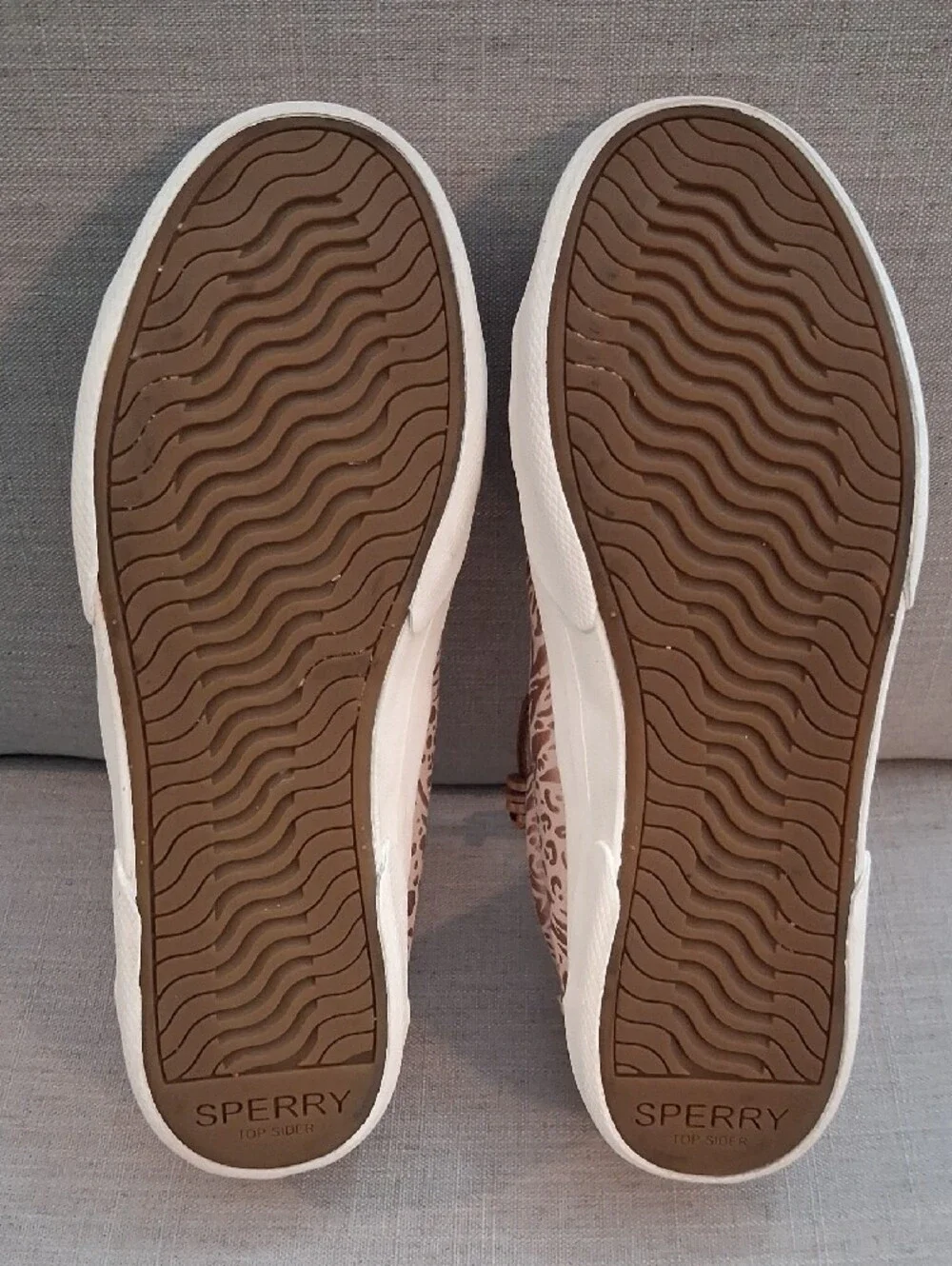 Sperry Rose Gold Printed Sneakers, Size 9